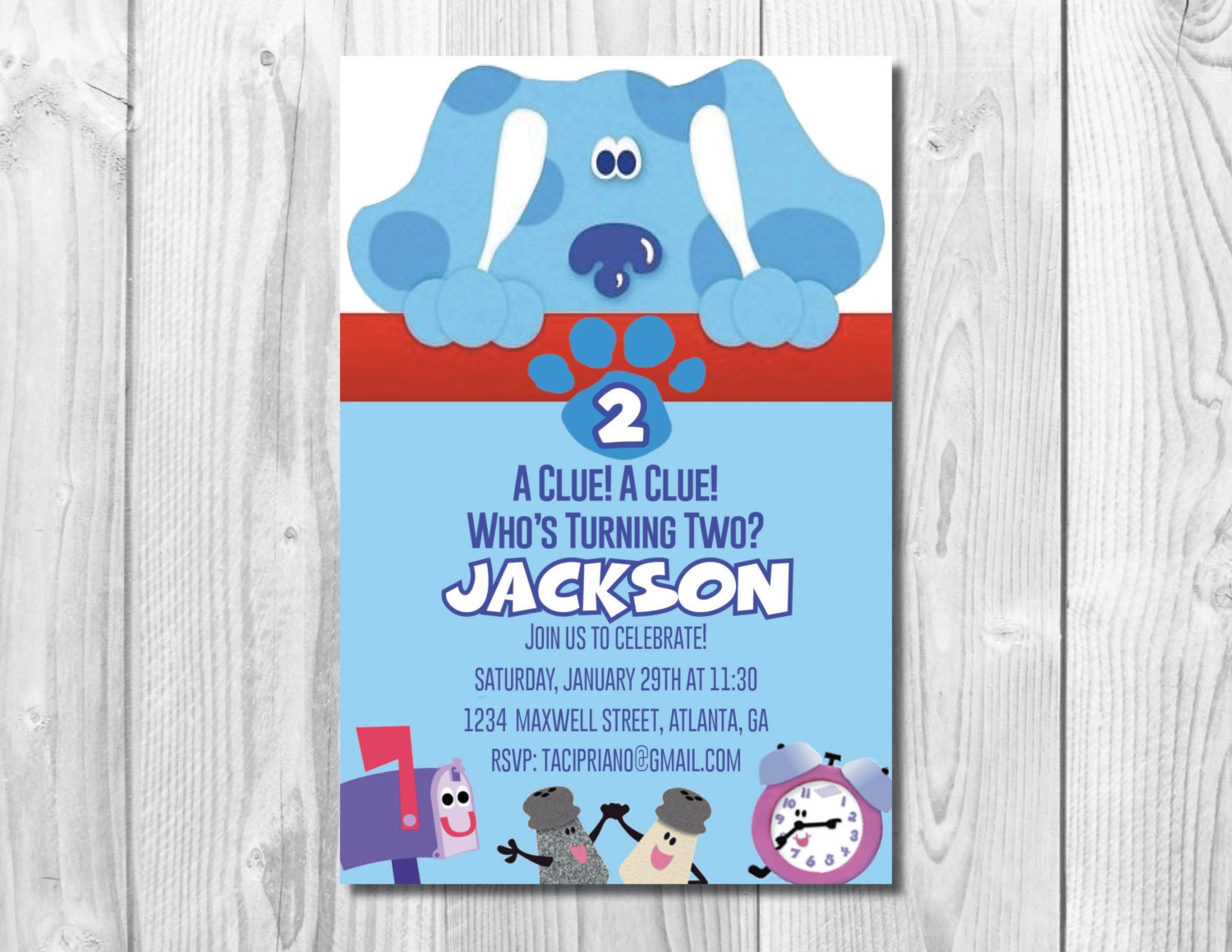 Blues Clues Birthday Party Invitation Blues Clues Birthday Invite Second .....