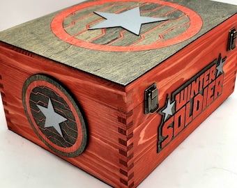 Large Bucky Barnes Winter Soldier Inspired Gift Box Letter Box Store comics FREE Personalization