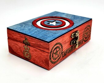 Captain America inspired Gift Box Personalization available