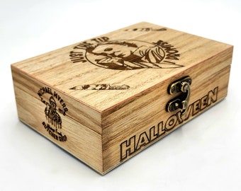 Halloween Laser Engraved Wood Box Michael Myers (Can be Personalized)