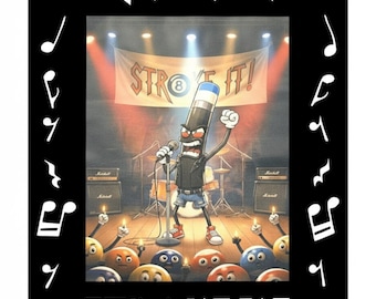 Heavy Metal Pool Stick T-Shirt: Rock and Roll Music Graphic