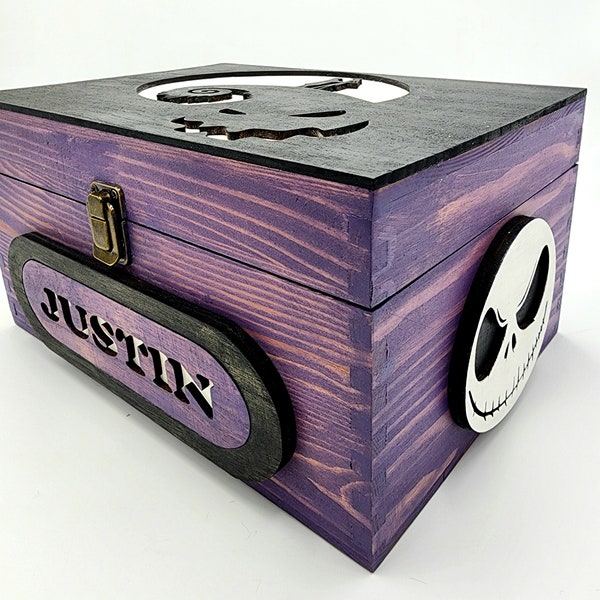 MEDIUM Skellington inspired Jack gift box with Personalization LARGE box
