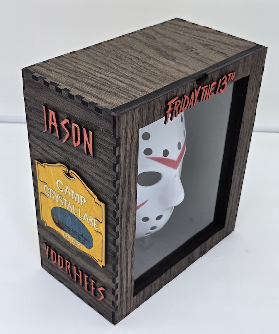 Full Size Hockey Mask Shadow Box Jason Friday the 13th REMOVABLE