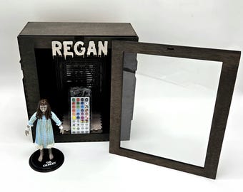 Full Size The Exorcist Regan Shadow Box with Battery Powered LED lighting