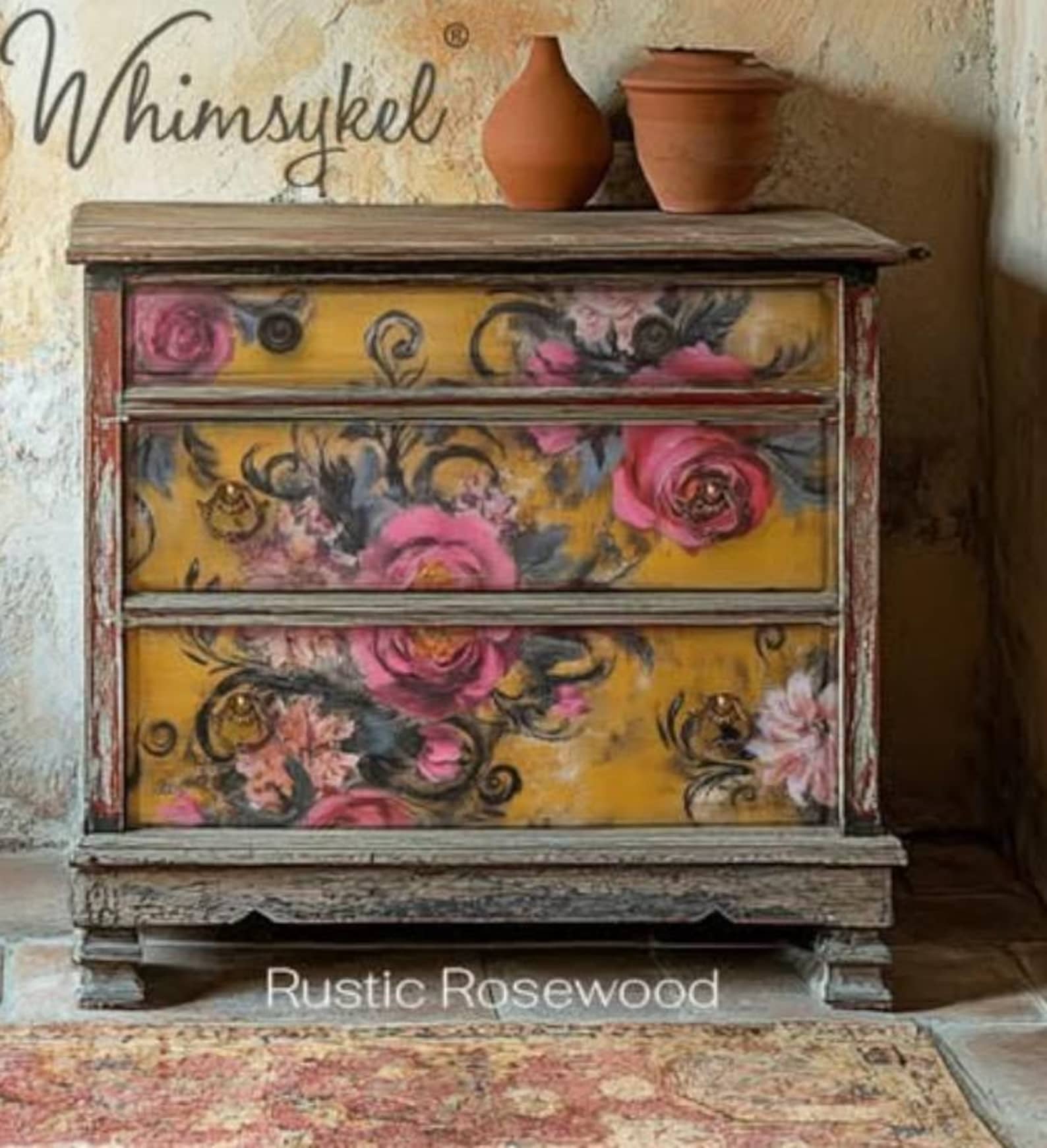 Rustic Rosewood - Large Decoupage Paper - A1 - Whimsykel Designs ...