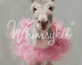Baile de burro - Diseños Whimsykel - Burro bailarina - Muebles grandes - Papel decoupage para decoración de pared - Envío rápido