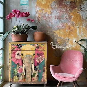 Bohemian Wonderer/ Furniture Decoupage / Whinsykel Designs / Decoupage/ Scrapbooking/ Fast Shipping