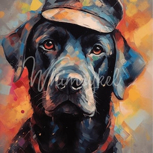 Large Decoupage paper 21”x 29” - PAINTERS PUP- Whimsykel Designs- Furniture Decoupage Paper-  Lab Decoupage - wall Art Fast Shipping
