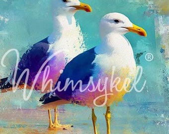 Pausa en el agua salada - Diseños Whimsykel - Decoupage grande - Decoupage oceánico - Envío rápido