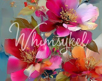 Totalmente vivo - Nuevos diseños de Whimsykel - Papel decoupage floral - Muebles - Paredes - Lienzo - Envío rápido