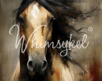 Wild N Free - Whimsykel Designs - Decoupage de caballos - Decoupage grande - Decoupage de muebles