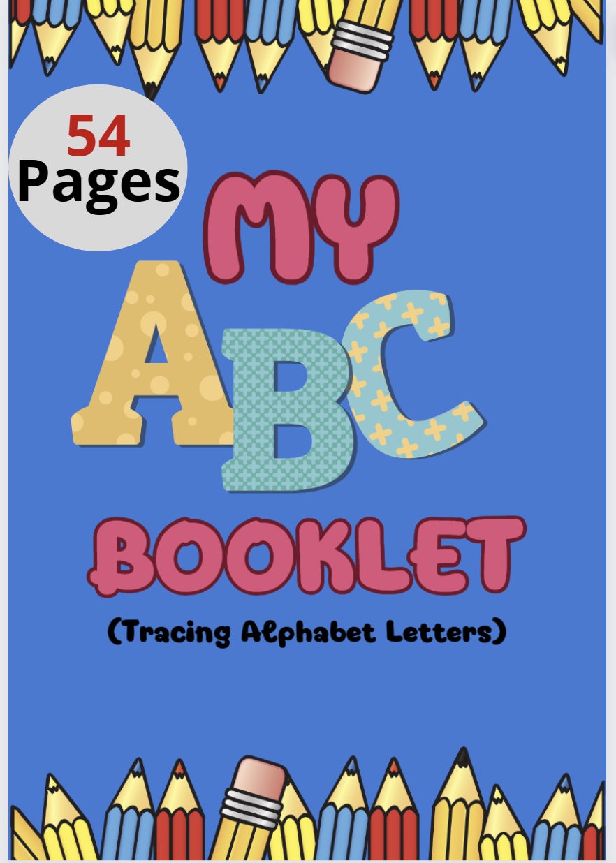 Colorful Cute ABC Tracing Letters Booklet Worksheet Etsy