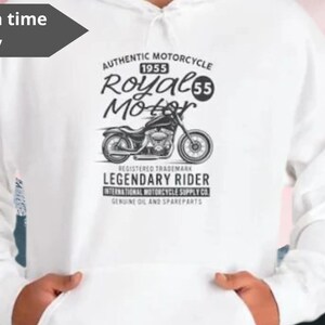 Vintage 1955 Royal Motorcycle Hoodie - Retro Biker Sweatshirt