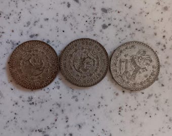 1957 年のメキシコ 1 ペソ銀貨 - Etsy 日本