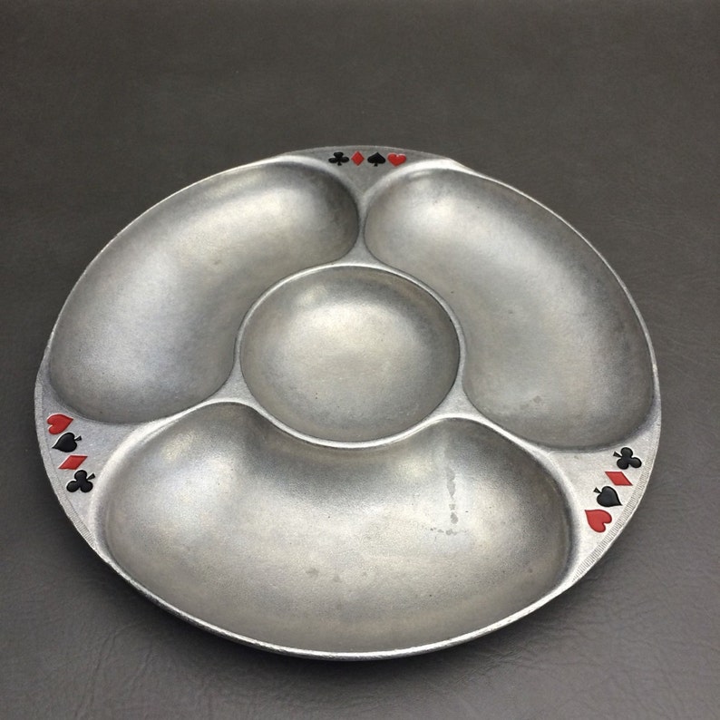 Vintage The Wilton Company RWP Divided Bowl With Card Suits Etsy