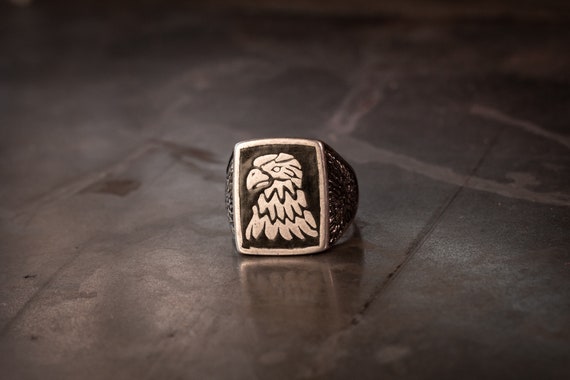 G&S Eagle Biker Head Biker Ring Size-13