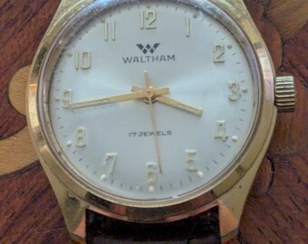 Vintage 50's -60'S Waltham 17 Jeweled Manual Wind Wrist Watch Running and Keeping Time
