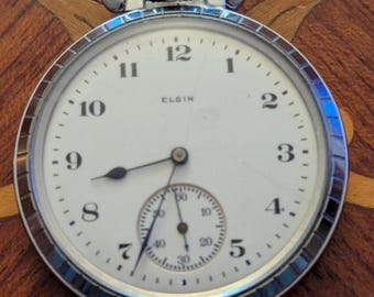 1922 Elgin 16 Sized 7 Jeweled Pocket Watch. Ornate Movement Running and Keeping Time