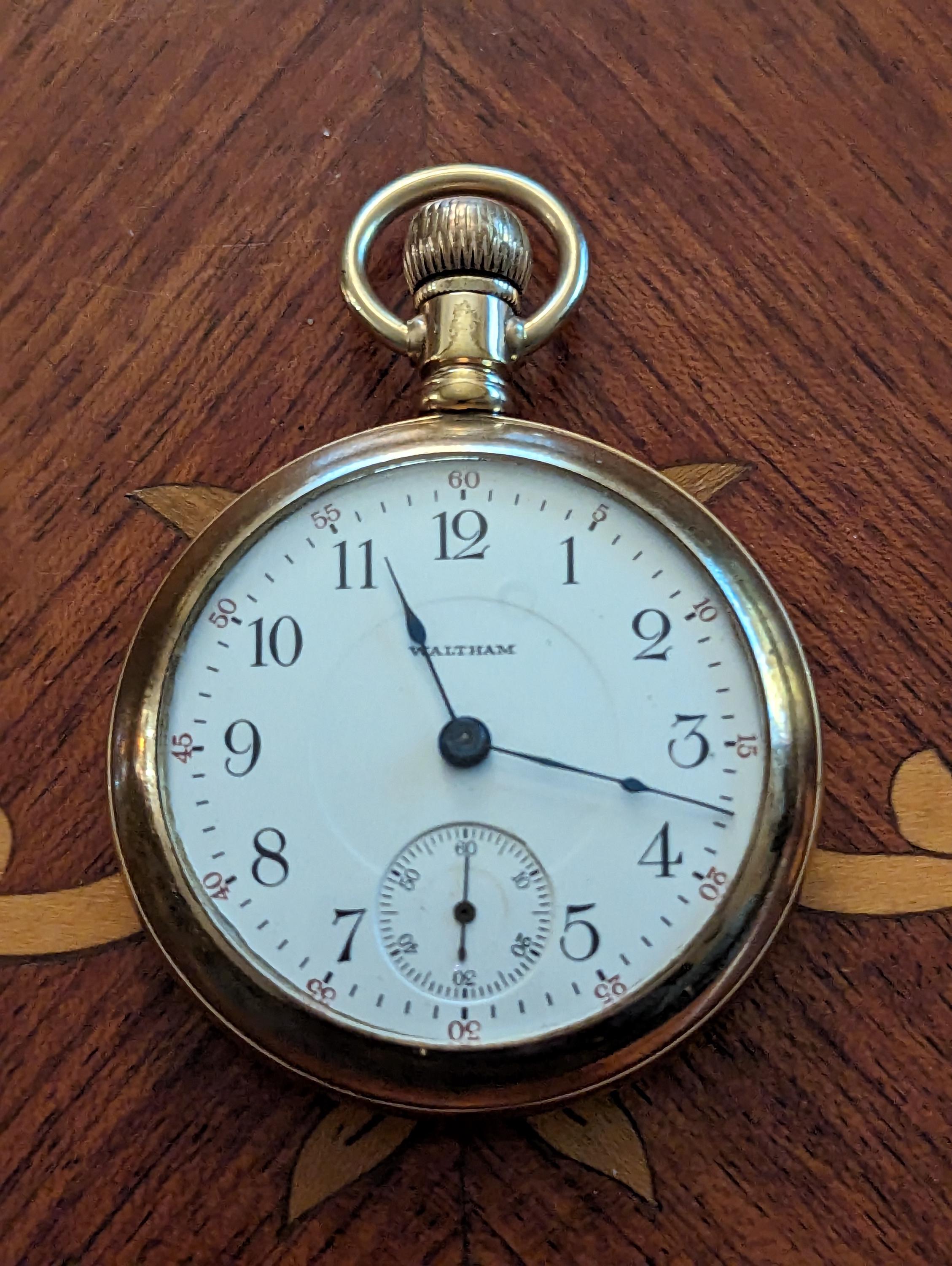 1905 American Waltham Model 1883 18 Sized 15 Jeweled Ornate Cased