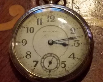 Illinois South Bend,  1923 219 Grade,  19 Jewel, Pocket Watch.  Ornate Movement Running and Keeping Time