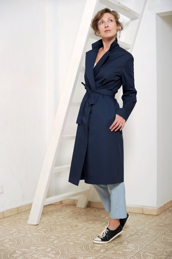 navy blue raincoat womens