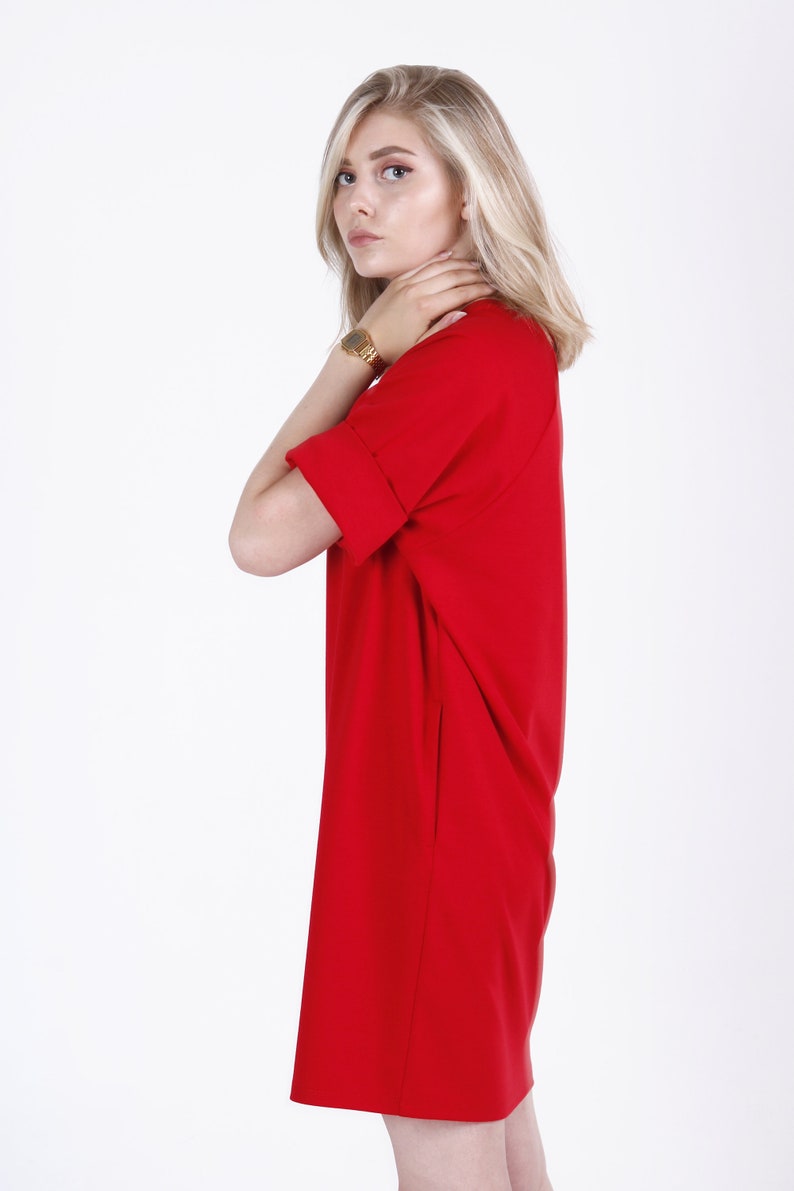 red sweat dress