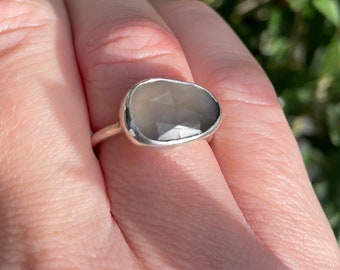 Grey Moonstone stacking ring