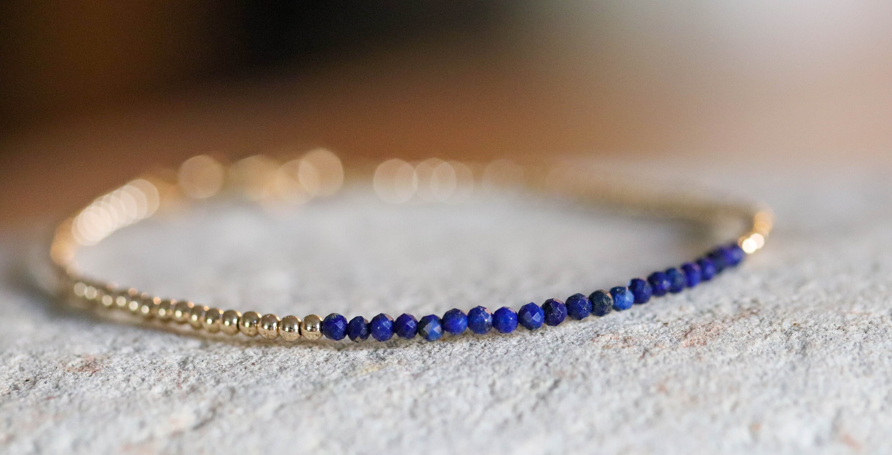 Lapis Lazuli Bracelet Lapis Gold Bead Bracelet September Etsy UK