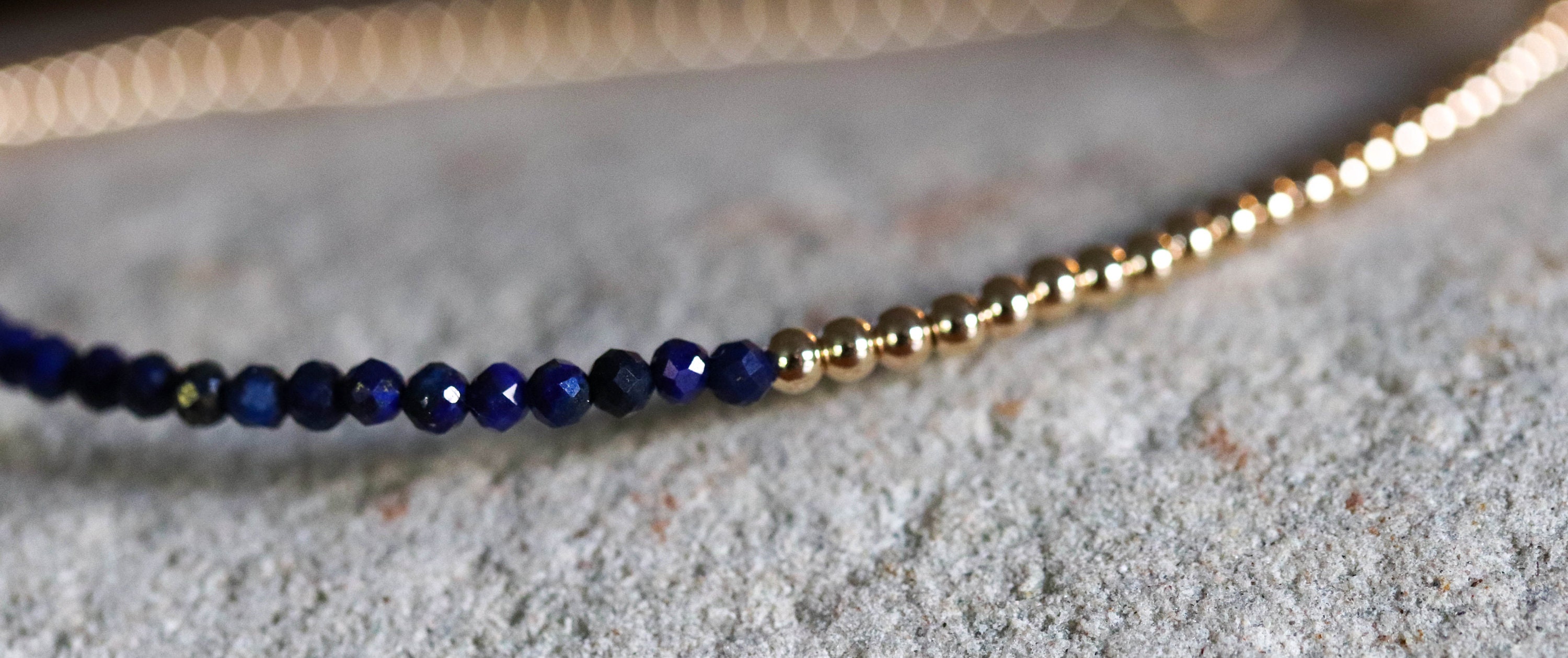 Lapis Lazuli Bracelet Lapis Gold Bead Bracelet September Etsy UK
