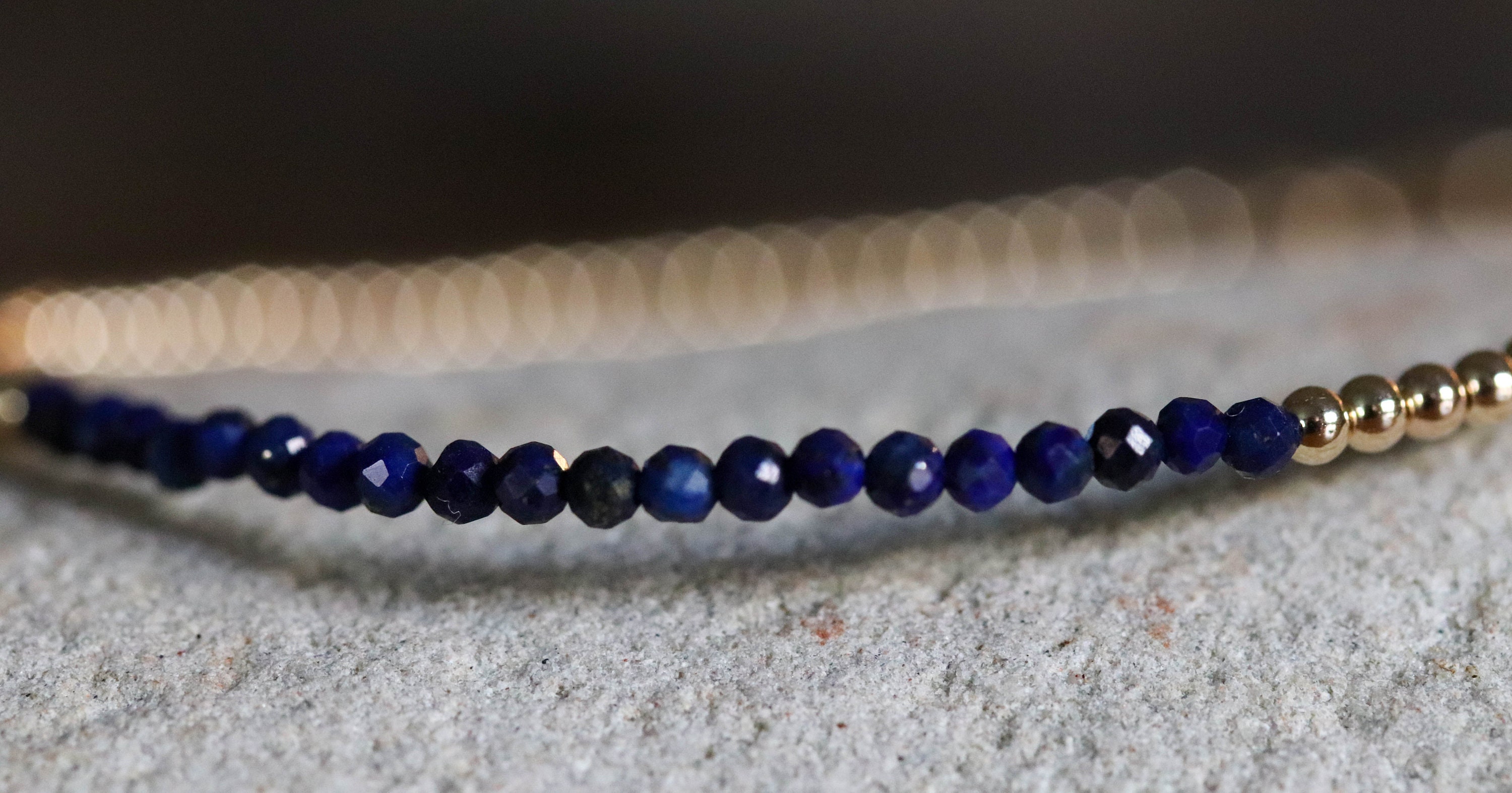 Lapis Lazuli Bracelet Lapis Gold Bead Bracelet September Etsy UK