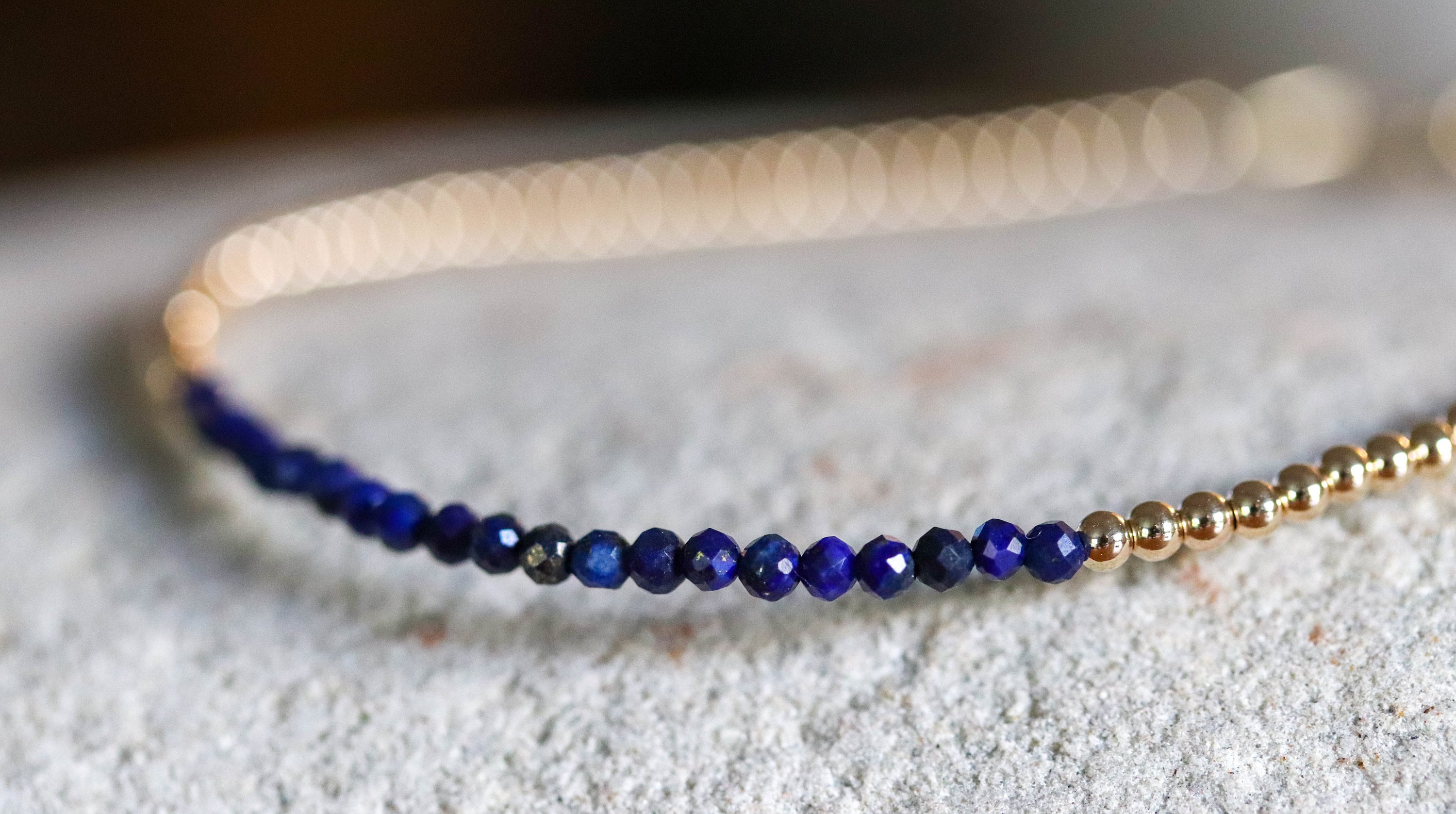 Lapis Lazuli Bracelet Lapis Gold Bead Bracelet September Etsy UK