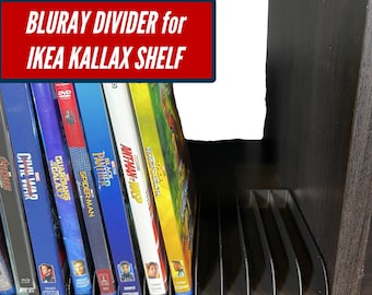 Bluray Shelf Divider for IKEA KALLAX shelf display | Fits perfectly as a 20-slot Bluray divider or stand for your Kallax cubbies!