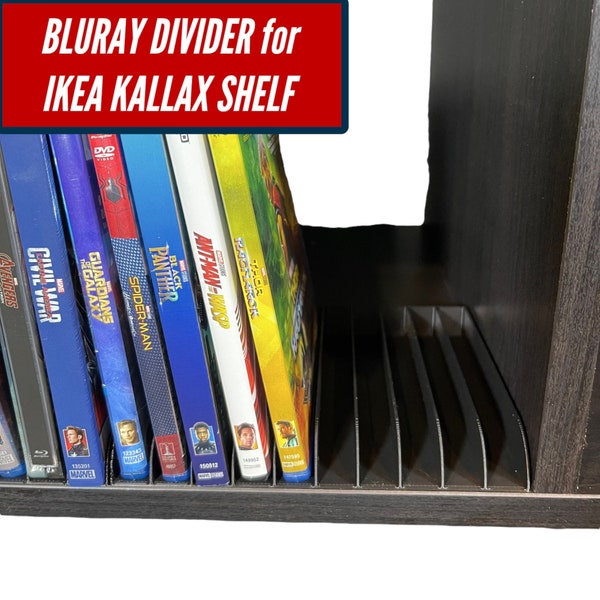 Bluray Shelf Divider for IKEA KALLAX shelf display | Fits perfectly as a 20-slot Bluray divider or stand for your Kallax cubbies!