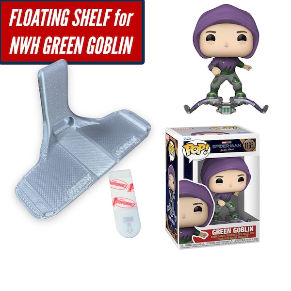 Superhero DIY® Pop Shelf for Green Goblin | Fits Funko Pop! Green Goblin from Spider-Man No Way Home | Comes with command strip