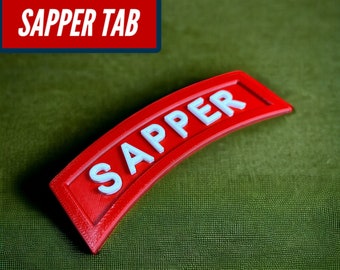 Sapper Tab | 3D-Printed Sapper Combat Engineer Tab | Multiple sizes available