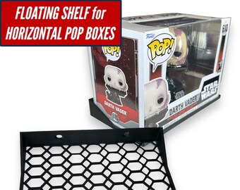 Horizontal Floating Shelf for Funko Pop Boxes | For Sideways Boxes | Includes mounting screws