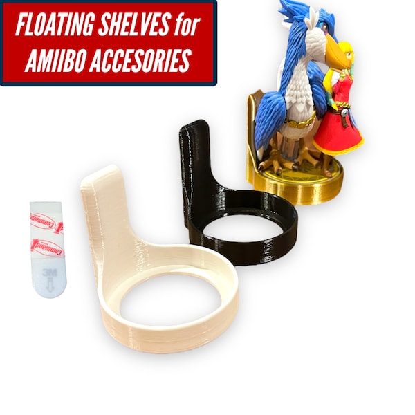 Superhero DIY® Floating Shelves for Amiibo Accessories | Comes with command strips! Display Shelf for Nintendo Amiibo