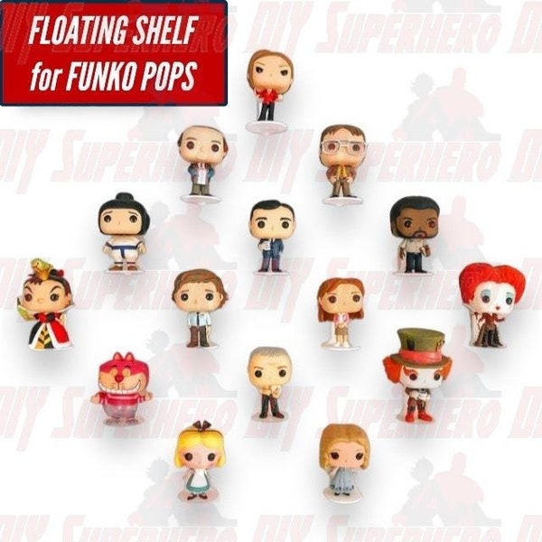 Floating Shelf for Funko Pop Figures | Wall Display Stand for 4", 6", or Jumbo | Tonies, Pop Mart, Kidrobot, Dorbz | Command strips included