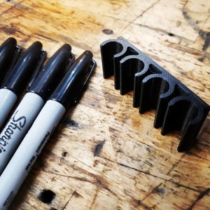 Marker Holder for Sharpie Permanent Markers | Side Mount 4 or 8 regular Sharpie pens | Marker organizer