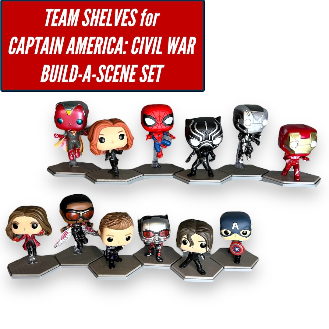 Team Shelves for Captain America: Civil War Build-a-scene Funko Pop Set  Team Iron Man or Team Cap