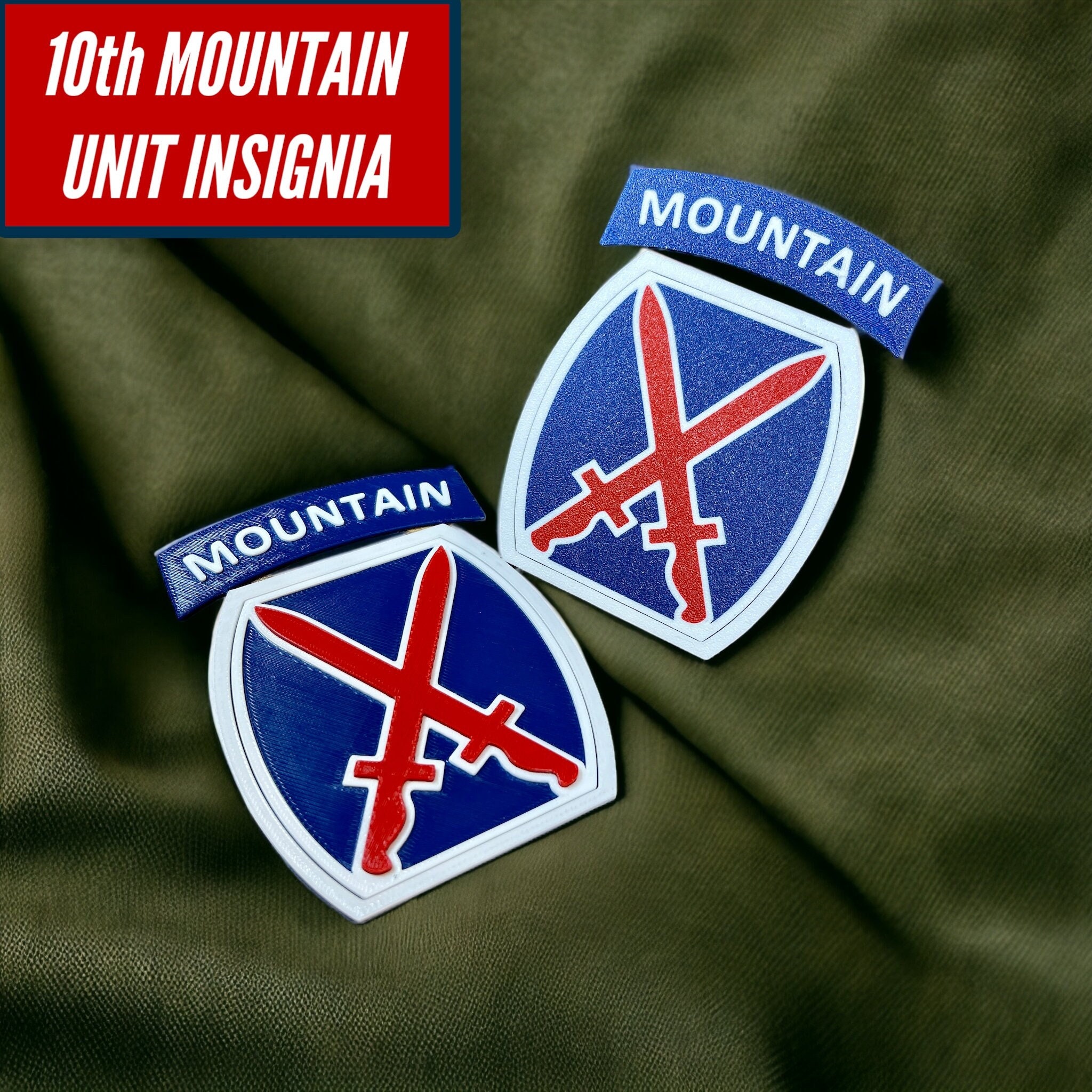 10th Mountain Division Sticker 2.95x4 Inches - Made In USA Vinyl Decal With Bonus Flag Sticker
