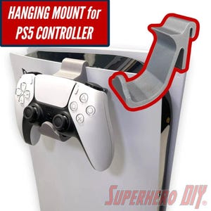 Hanging Mount for PS5 Controller | PlayStation DualSense PS5 Controller Hook for side of PlayStation 5 | Hang controller right on the side!