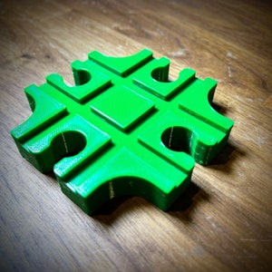 Cross Junction Track piece compatible with Brio or Wooden Train Track | 3D-printed enhancement for Wooden Train Set
