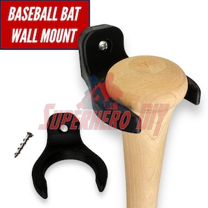 Baseball Bat Holder Wall Mount | Floating Shelf for Baseball Bat Storage or Display