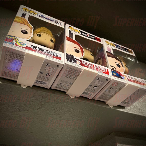 White Funko Pop Vinyl Figure Wall Display Clip Shelf for Wall Mounting With  3M Command Strip 