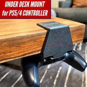 Under-Desk PS5 Controller Mount | Charge While Stored No Drilling Required