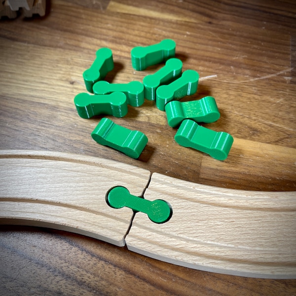 10-PACK Train Track Connector Piece compatible with Brio or IKEA Wooden Train Track | 3D-printed enhancement for Wooden Train Set