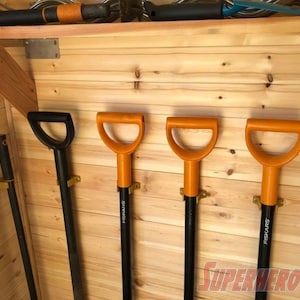 Garden Tool Wall Mount Yard Tool Holders for Fiskar Shovels, Rakes, etc. | 3D-printed storage solutions