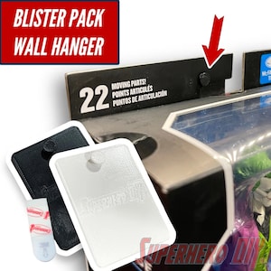 Simple Blister Pack Wall Hanger | Damage-free wall mount for action figures