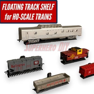 Floating HO-Scale Train Display Shelf | Train Track Wall Mount